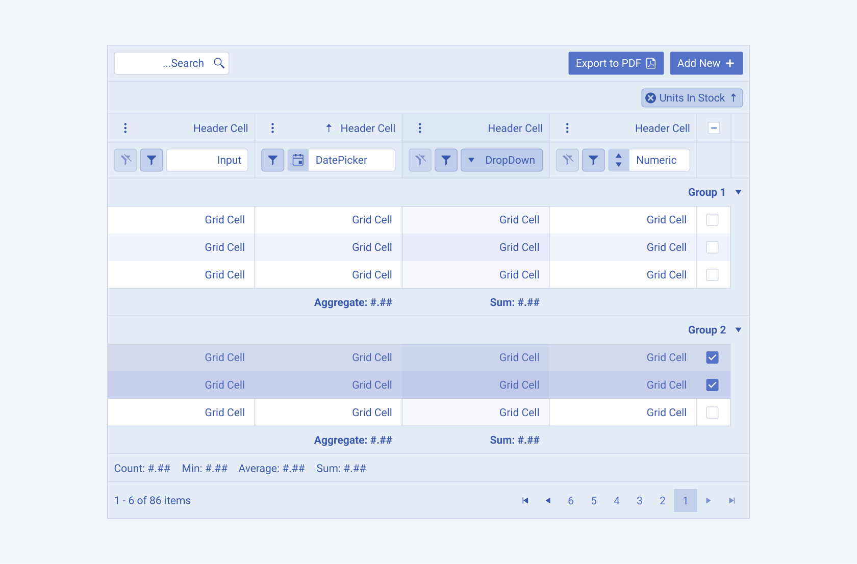 The Telerik and Kendo UI Grid component in a right-to-left scenario. The Telerik and Kendo UI Grid component showing the right-to-left option.