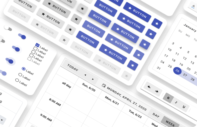 The cover image of the Telerik and Kendo UI Kit for Material