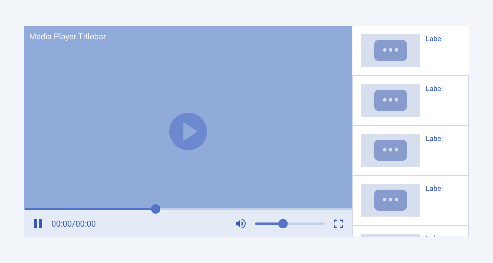 The Telerik and Kendo UI MediaPlayer component including the playlist feature. The Telerik and Kendo UI MediaPlayer component demonstrating the playlist feature.