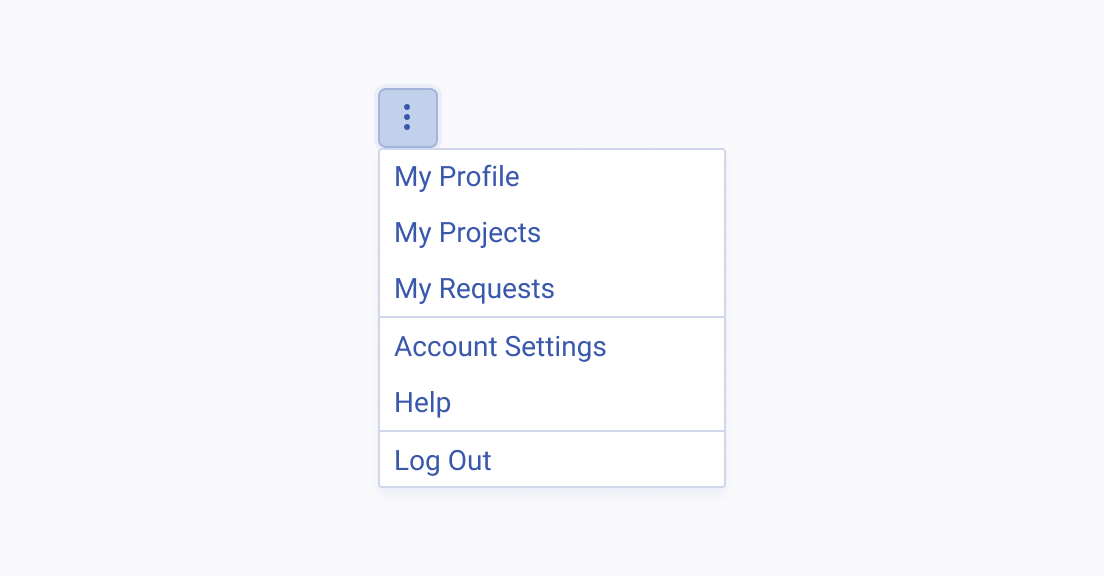 Arrange the items of the Telerik and Kendo UI DropDownButton in a logical order. A Telerik and Kendo UI DropDownButton with items that are grouped arranged in a logical order