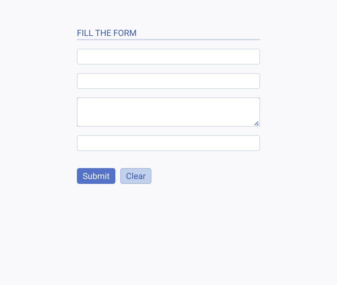A representation of a Telerik and Kendo UI Form with missing labels and hints A Telerik and Kendo UI Form with missing labels and hints