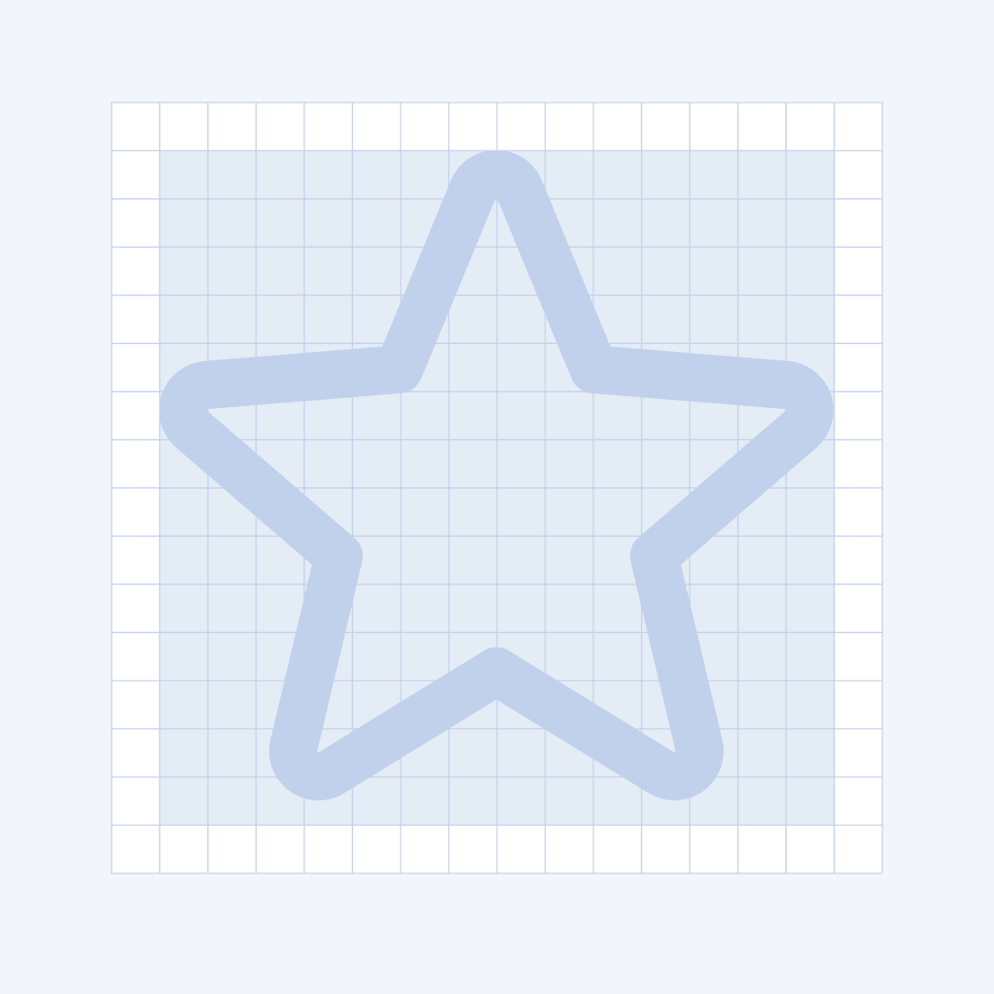 An image that demonstrates the outline style of the Telerik and Kendo UI components icons system.