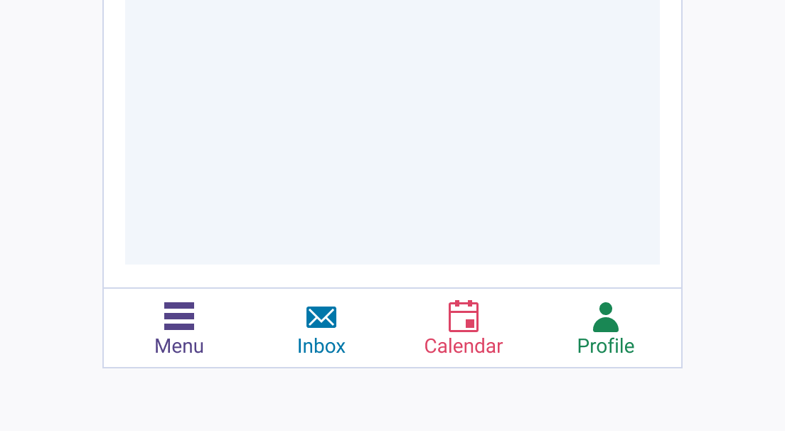 A Telerik and Kendo UI BottomNavigation with inconsistent colors