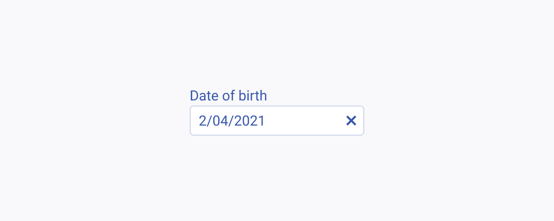A Telerik and Kendo UI DateInput with a clear label