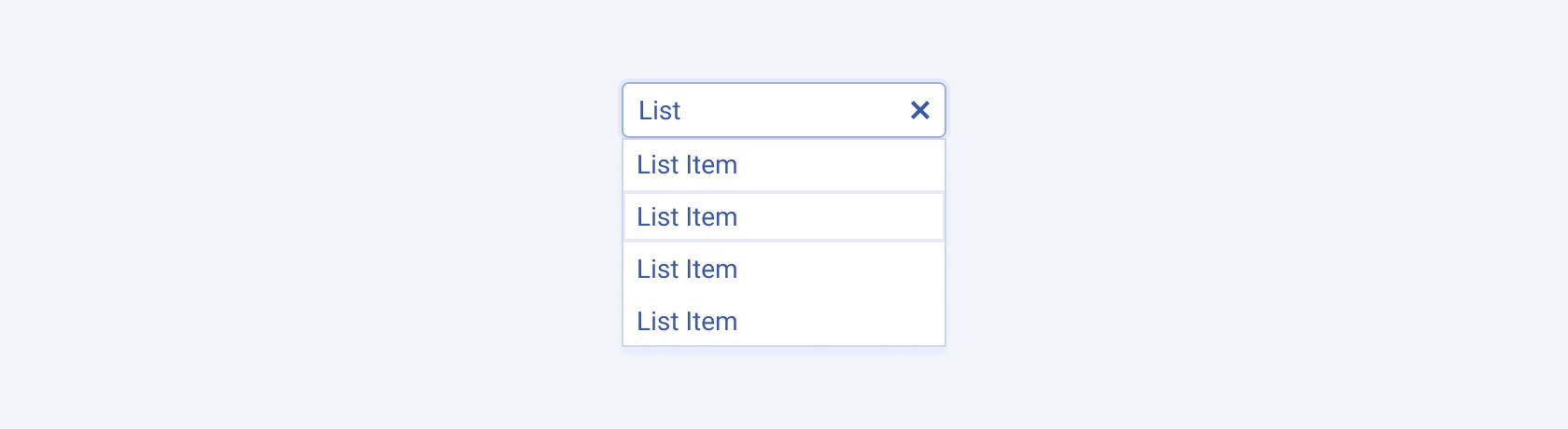A Telerik and Kendo UI AutoComplete component rendering a Clear button for resetting its value. A Telerik and Kendo UI AutoComplete component with a Clear button