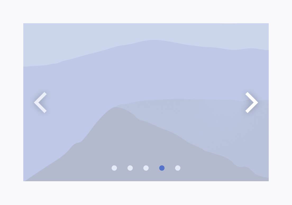 A Telerik and Kendo UI ScrollView with five scrollable items