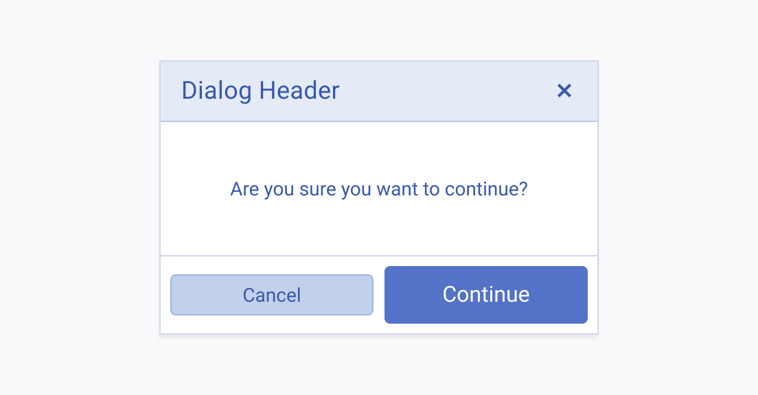 Two Telerik and Kendo UI Buttons using different sizing in a dialog container that holds them.