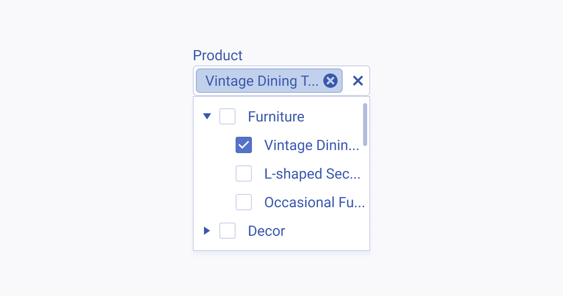 Avoid using too long node descriptions in the Telerik and Kendo UI MultiSelectTree component. A Telerik and Kendo UI MultiSelectTree component with too long node descriptions