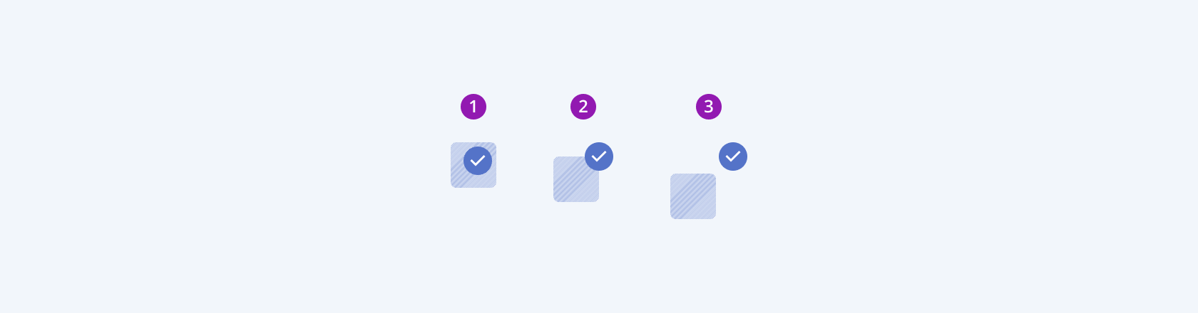 Available position options in the Telerik and Kendo UI Badge component including edge, inside, and outside. Three Telerik and Kendo UI Badge components demonstrating the position options.