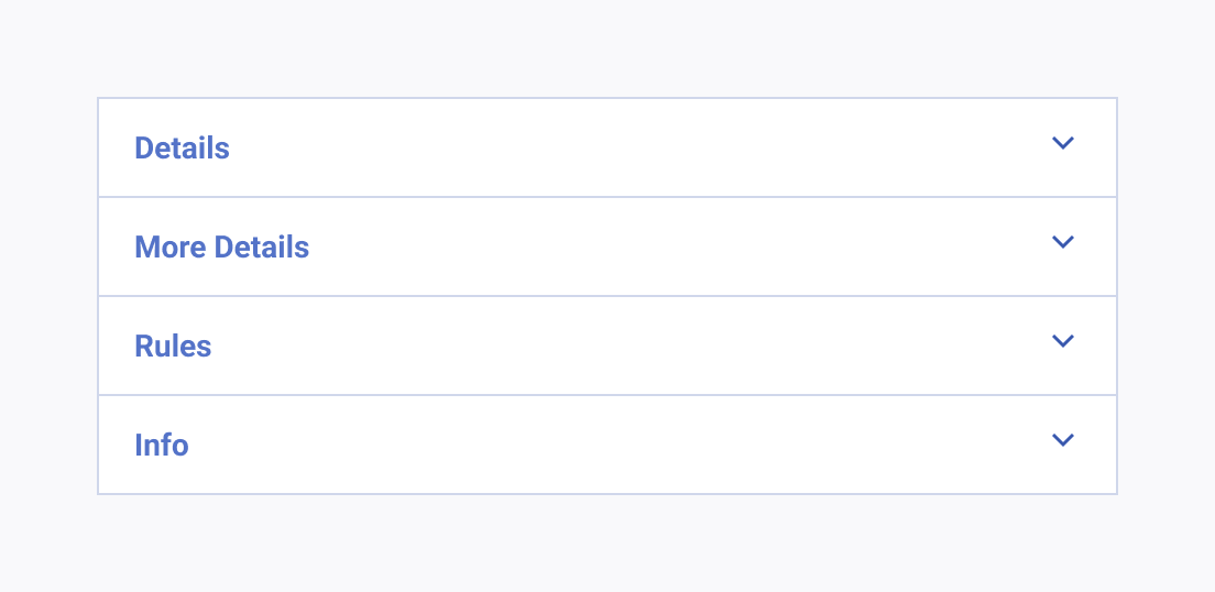 An incorrectly used Telerik and Kendo UI ExpansionPanel with vague titles