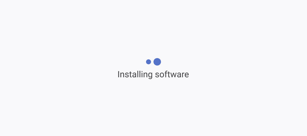 Do not render Telerik and Kendo UI Loader for an installing software process that takes a defined amount of time. Inaccurate use of a Telerik and Kendo UI Loader with a label describing the loading process that takes a determinate amount of time.