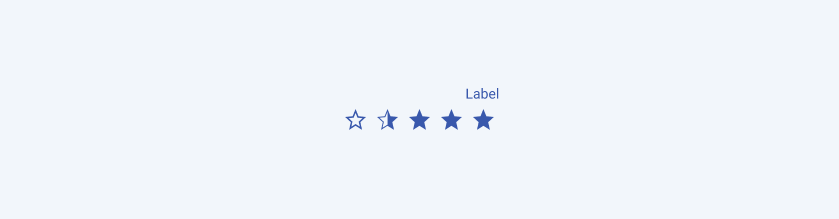 The Telerik and Kendo UI Rating component in a right-to-left scenario. The Telerik and Kendo UI Rating component showing the right-to-left option.
