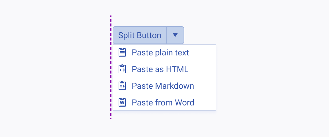 A Telerik and Kendo UI SplitButton aligned with the Popup container to the left.
