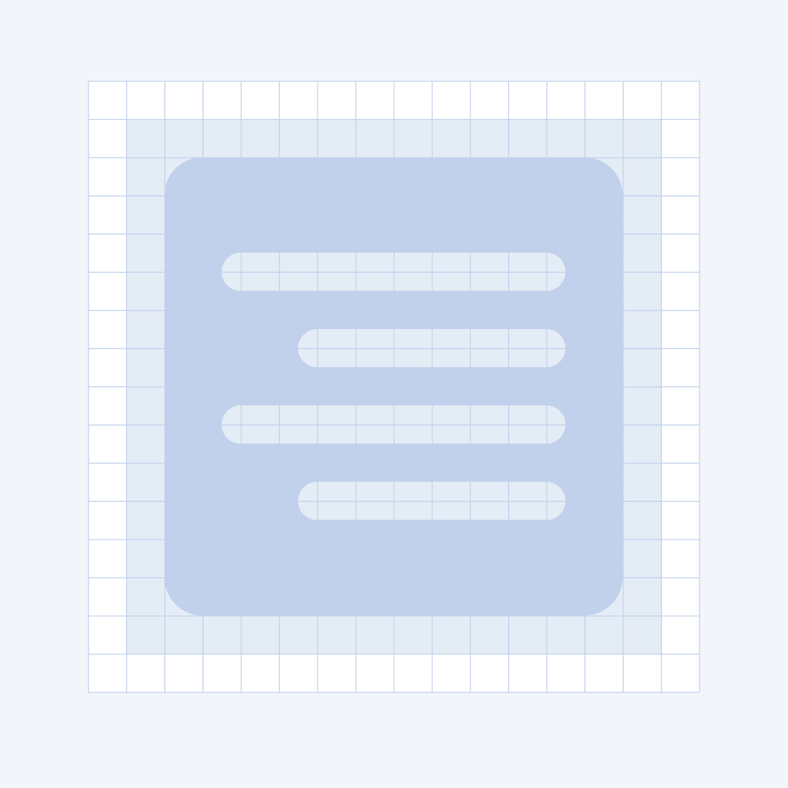 An image that demonstrates the solid style of the Telerik and Kendo UI components icons system that uses scaled-down shape with solid background.