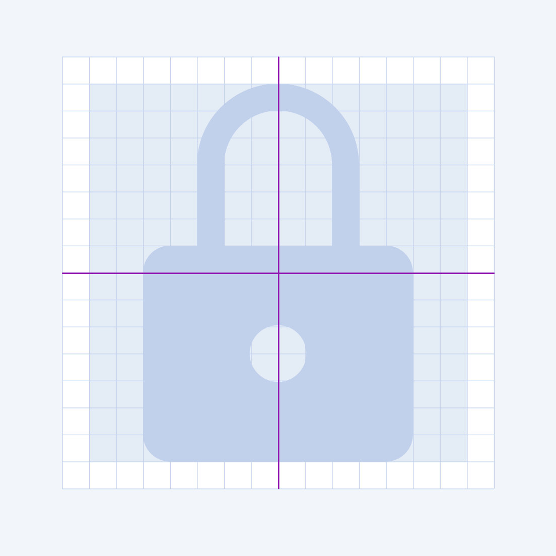 An icon that is correctly centered in the live area of the canvas as recommended in the Telerik and Kendo UI components icons system. A correctly centered icon in the live canvas area in the Telerik and Kendo UI components icon system.