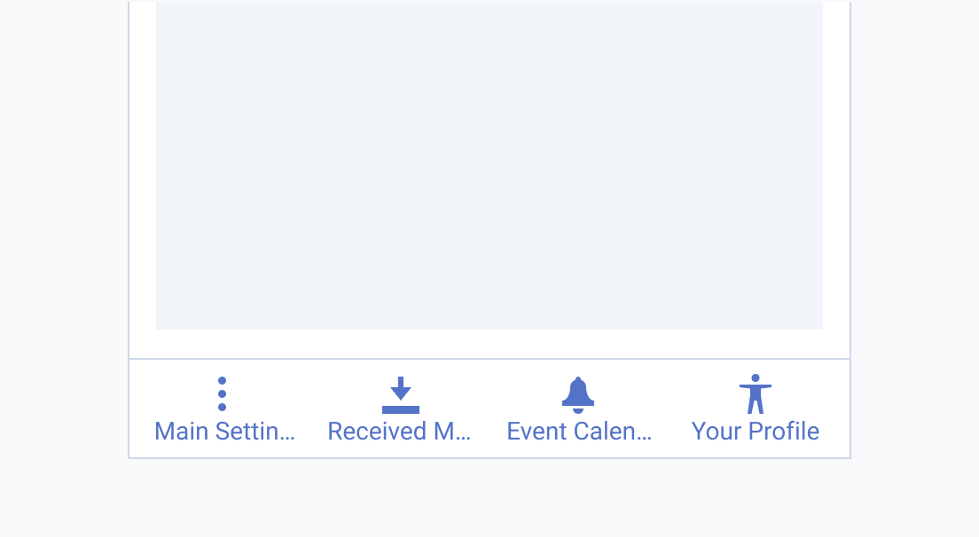 A Telerik and Kendo UI BottomNavigation used incorrectly with misleading icons and long labels
