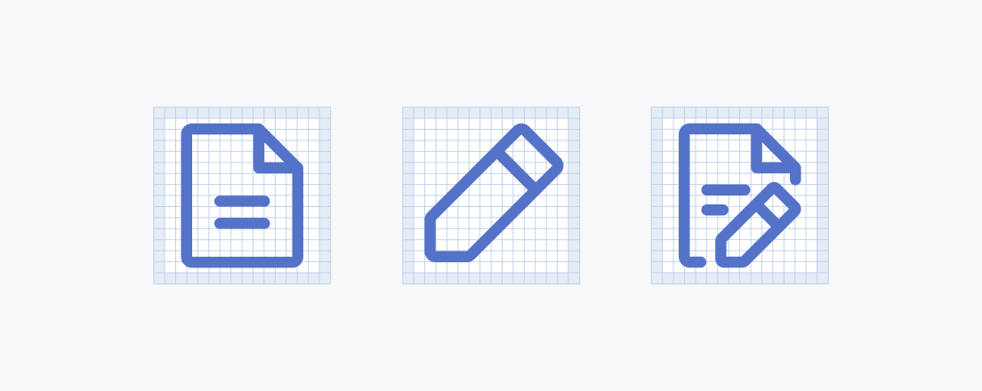Modifier icons should be smaller than primary icons.