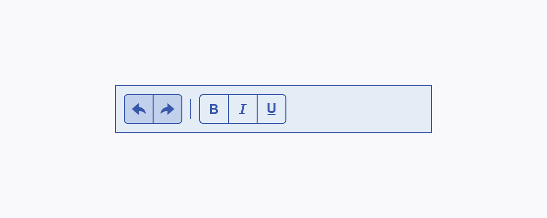 Do not render Telerik and Kendo UI Buttons implying a similar level of importance with different fill modes inside a single ButtonGroup component. Telerik and Kendo UI Buttons with different fill modes inside a single ButtonGroup component.