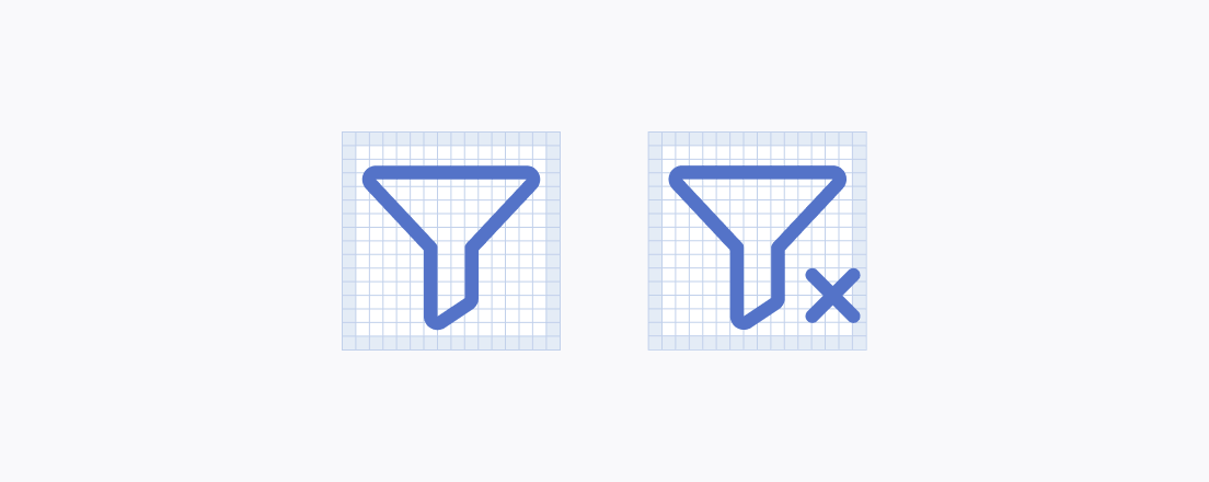 Use the same icon proportions and ratios for consistency in the Telerik and Kendo UI context.