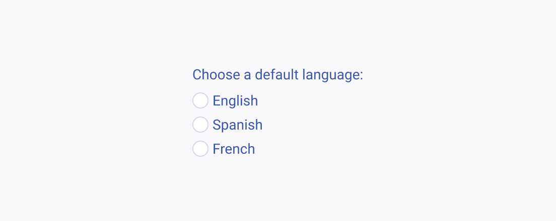 Don't leave all Telerik and Kendo UI RadioGroup options unselected as this reduces the intuitiveness. A Telerik and Kendo UI RadioGroup without default or preselected option