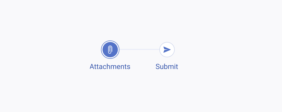 A Telerik and Kendo UI Stepper component displaying only two steps
