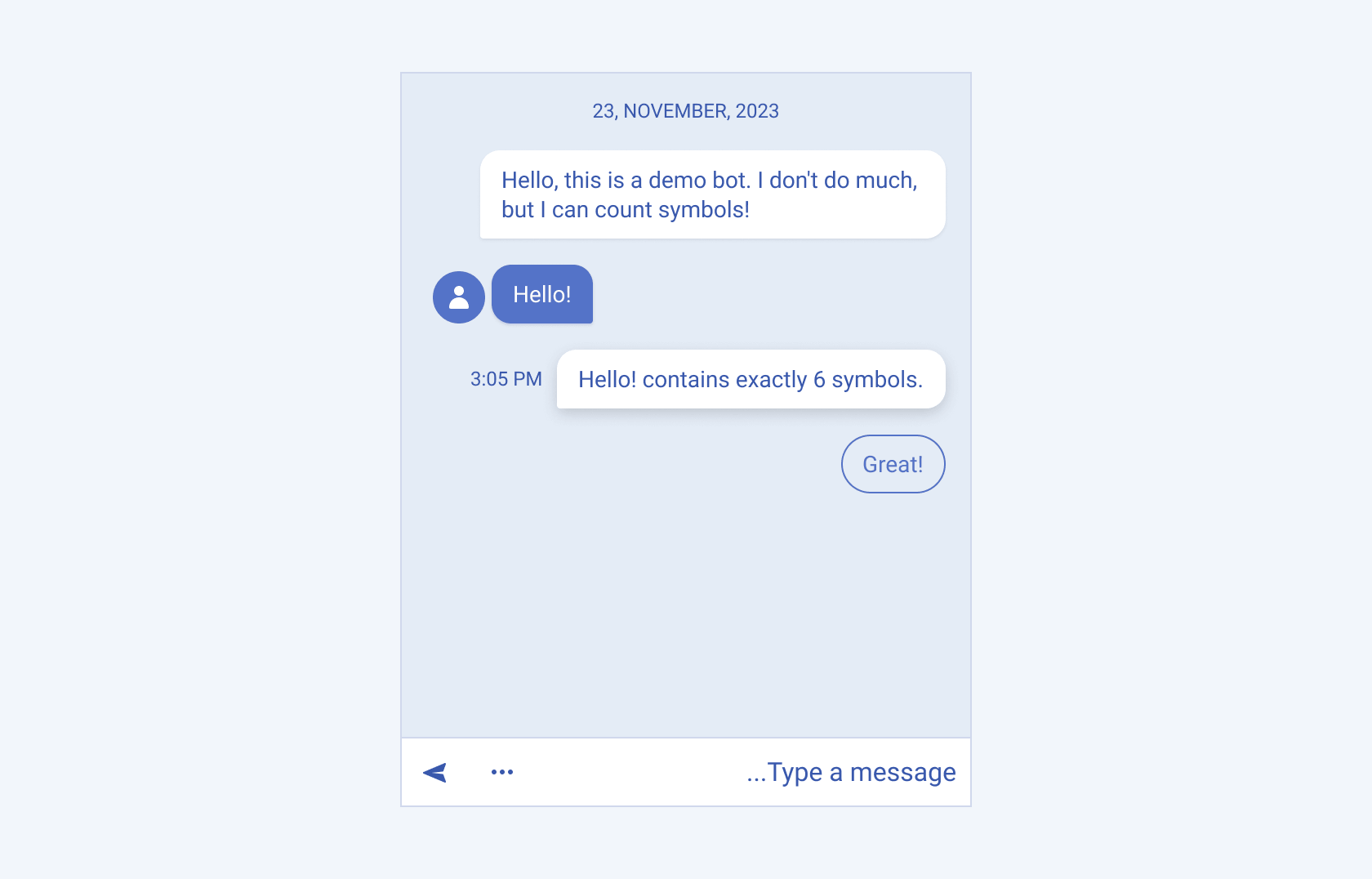 The Telerik and Kendo UI Chat component in a right-to-left scenario. The Telerik and Kendo UI Chat component showing the right-to-left option.