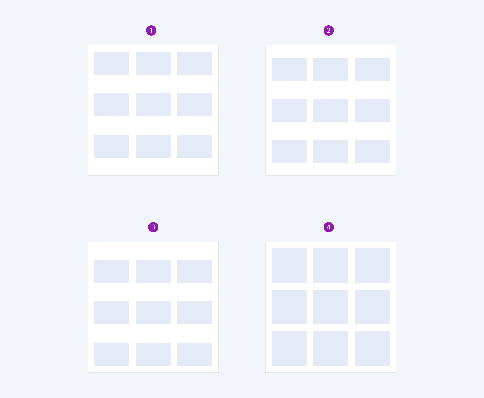 The top, center, bottom and stretch vertical alignments of the Telerik and Kendo UI GridLayout The four possible vertical alignment options of the Telerik and Kendo UI GridLayout component
