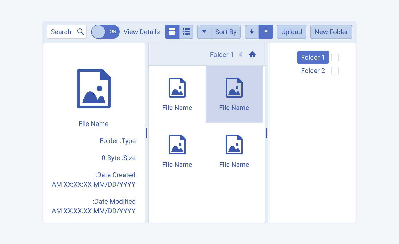 The Telerik and Kendo UI FileManager component showing the right-to-left option.