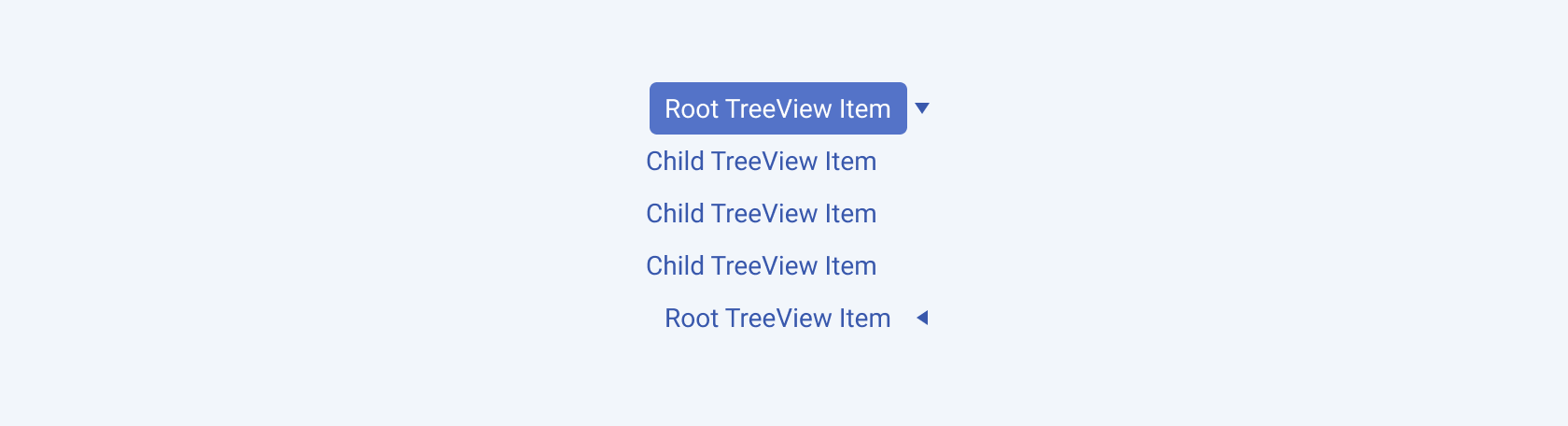 Collapsed and expanded states of a Telerik and Kendo UI TreeView demonstrating the right-to-left option. A Telerik and Kendo UI TreeView component in collapsed and expanded state demonstrating the right-to-left option.