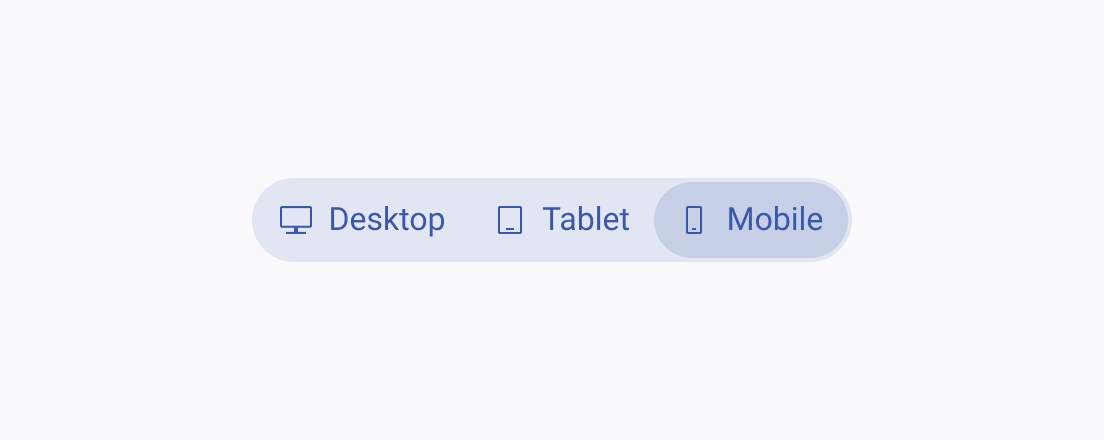 A Telerik and Kendo UI SegmentedControl using consistent icons for its segments regardless of their state.