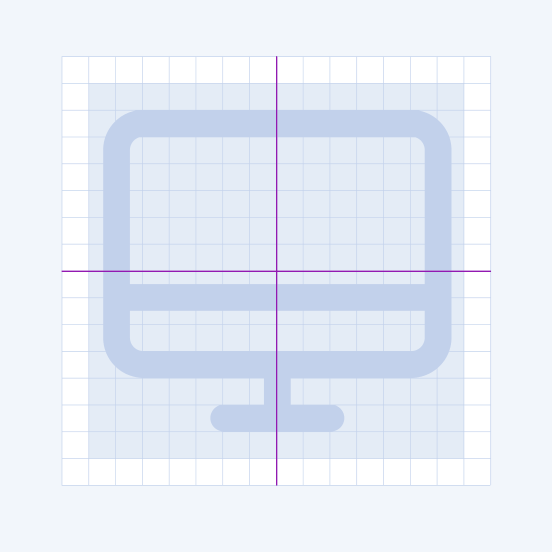 A correctly centered icon in the live canvas area in the Telerik and Kendo UI components icon system.