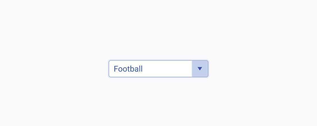 A Telerik and Kendo UI ComboBox without a label supposedly introducing a list of sports.