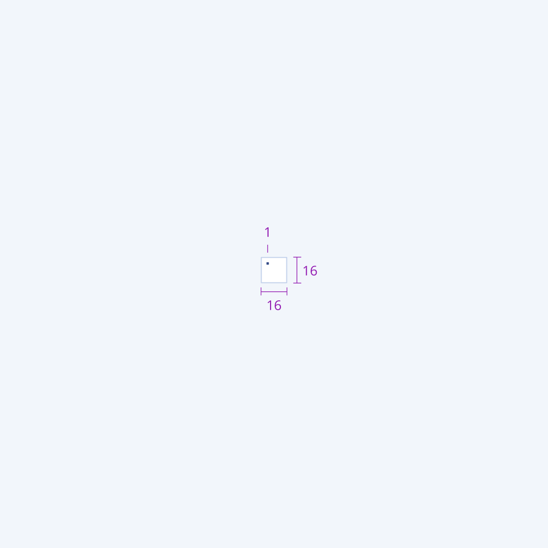 A 512 x 512 pixel canvas used to create icons in the Telerik and Kendo UI components icons system. Presented in a 1:32 scale. A 1:32 scale canvas for creating icons in the Telerik and Kendo UI ecosystem.