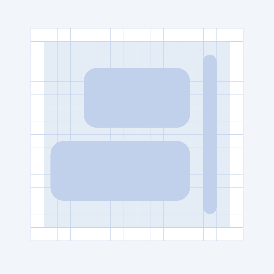 An image that demonstrates the solid style of the Telerik and Kendo UI components icons system that uses partially filled shape.