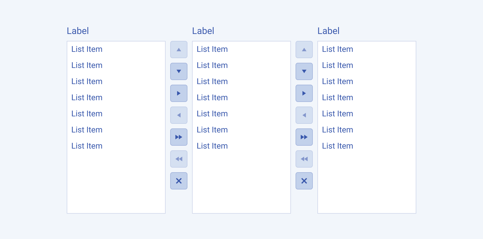 Check out the Telerik and Kendo UI ListBox component variant with multiple lists. A Telerik and Kendo UI ListBox component variant with multiple lists