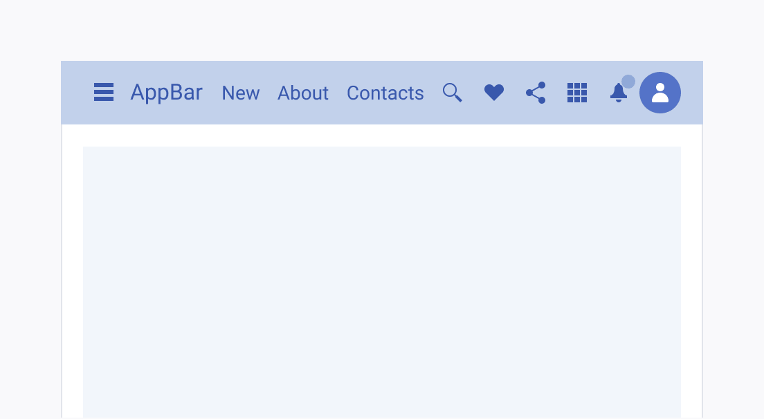 A Telerik and Kendo UI AppBar with too many action buttons