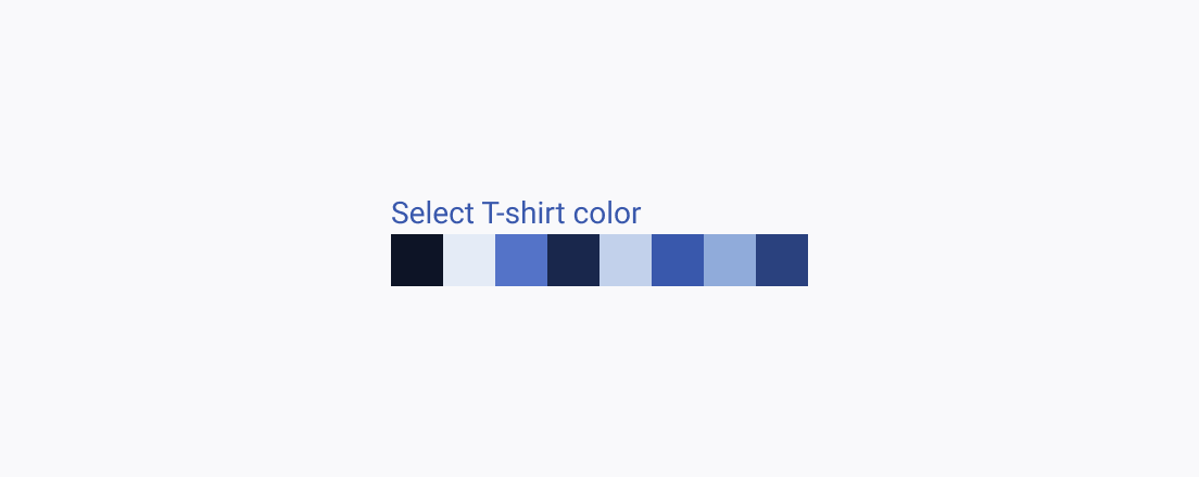 Use the default size of the ColorPalette tiles for optimal readability. A Telerik and Kendo UI ColorPalette with optimal tile size