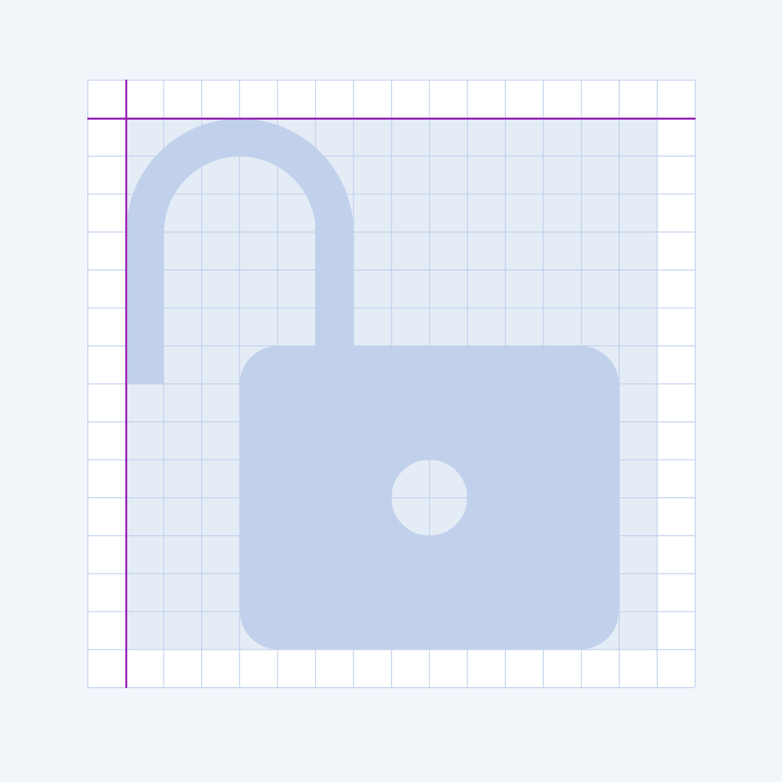 An icon that is aligned to the top left corner of the live area on the canvas as recommended by the Telerik and Kendo UI components icons system. An aligned icon positioned to the top left corner of the live canvas area in the Telerik and Kendo UI components icon system.