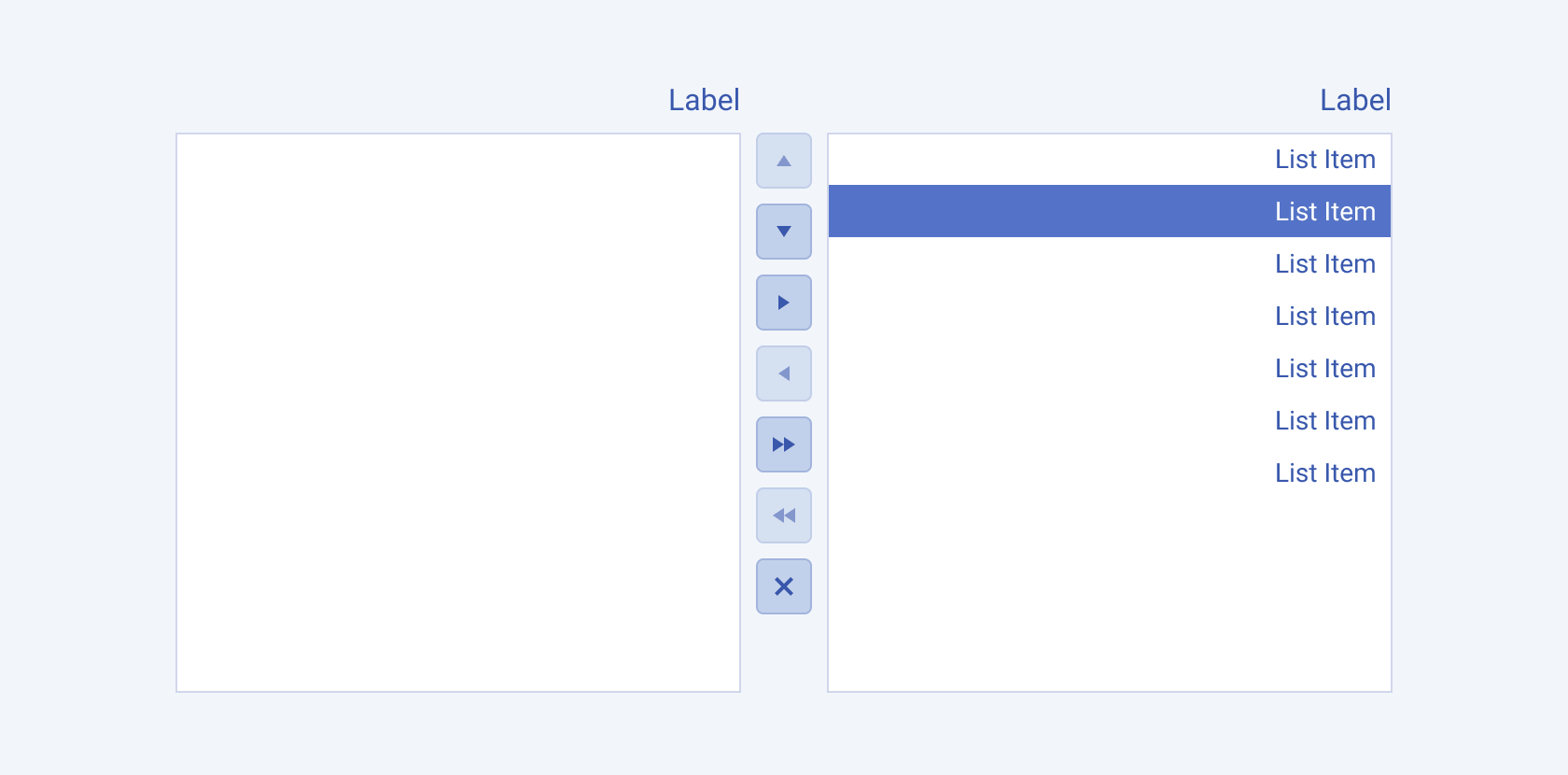 Telerik and Kendo UI ListBox in right-to-left scenario. A Telerik and Kendo UI ListBox component demonstrating the right-to-left option.