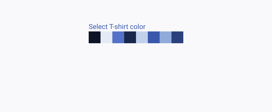 Use the Telerik and Kendo UI ColorPalette to provide a set of harmonious colors. A Telerik and Kendo UI ColorPalette providing a set of harmonious colors