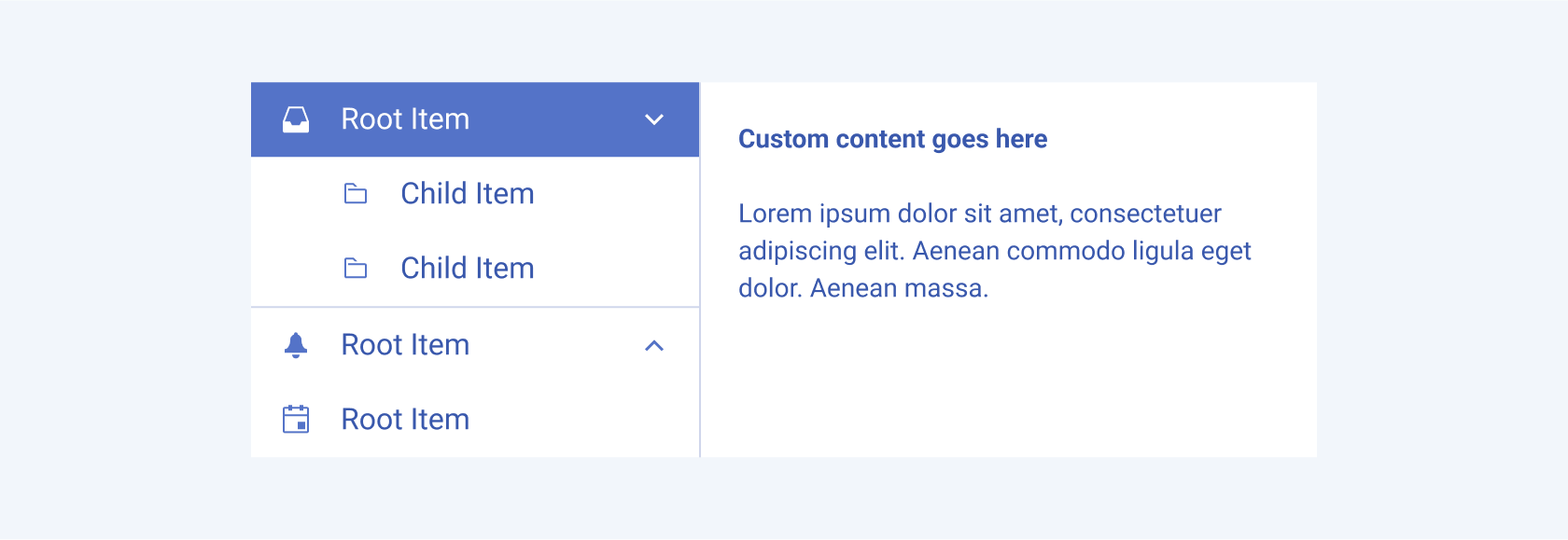 A Telerik and Kendo UI Drawer component hierarchy structure