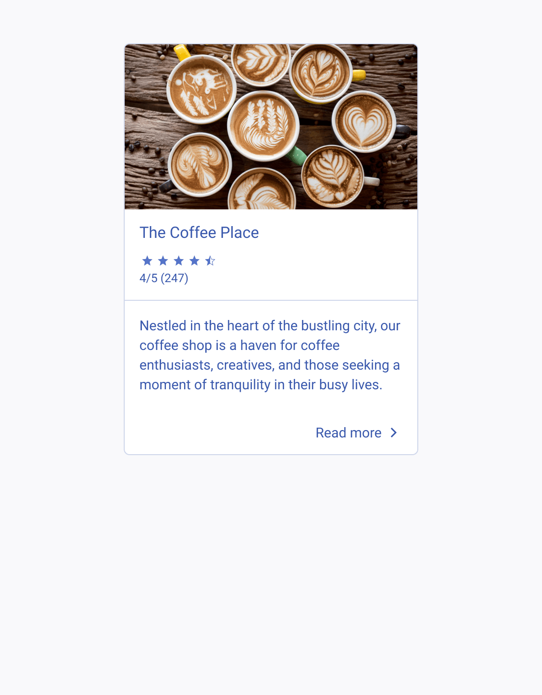 A Telerik and Kendo UI Card component providing essential, easy-to-grasp information
