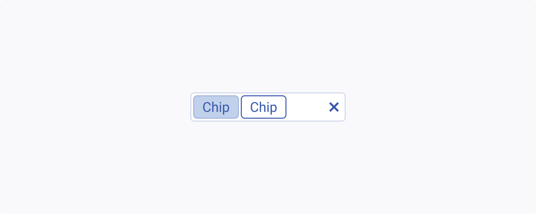 Do not use Telerik and Kendo UI Chip components of different fill modes within a single component or within the same group of components. Two Telerik and Kendo UI Chips within a single component, each using a different fill mode.