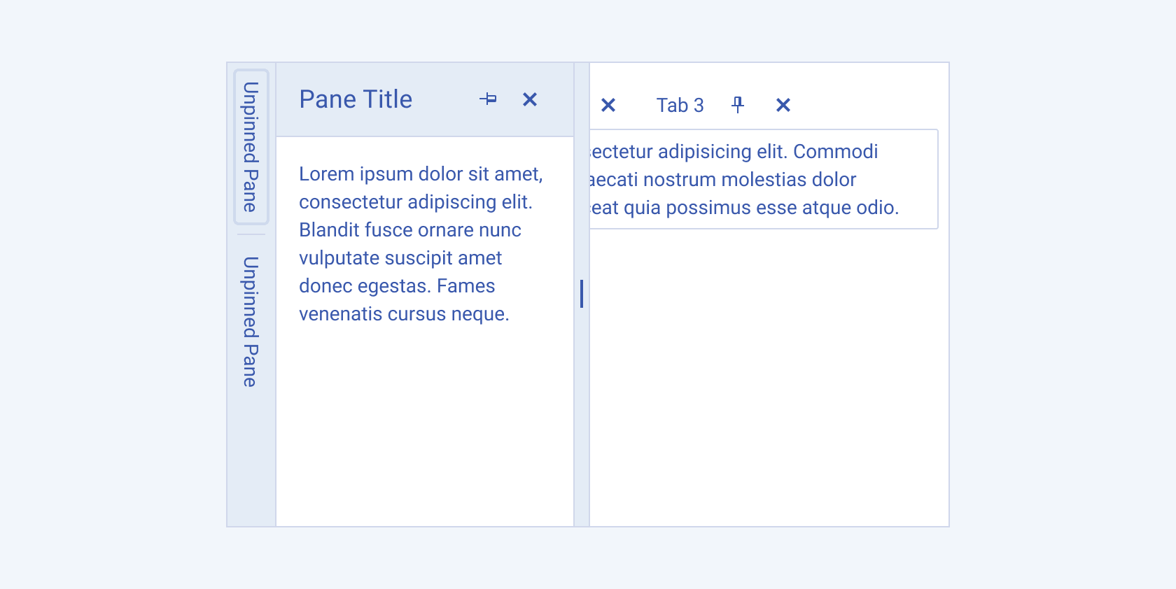 components dockmanager overview unpinned pane expanded view