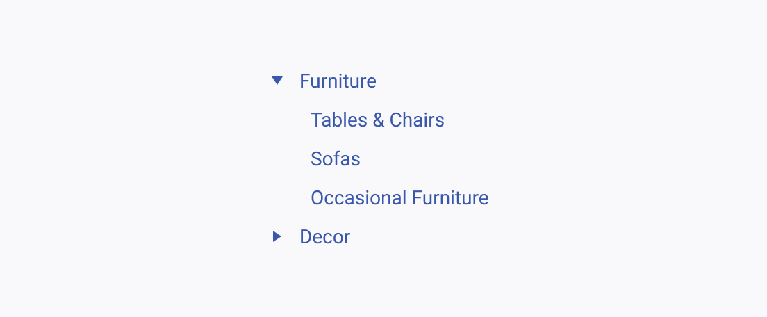 A Telerik and Kendo UI TreeView component with two parent items and several child items