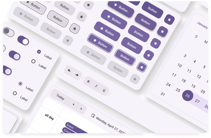 The cover image of the Telerik and Kendo UI Kit for the Material theme