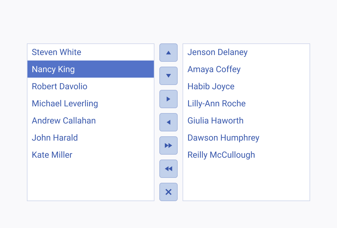A Telerik and Kendo UI ListBox without labels