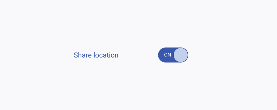 Use a simple and straightforward label for the Telerik and Kendo UI Switch to clearly indicate the action that will be triggered or stopped. A Telerik and Kendo UI Switch with a clear and straightforward label.
