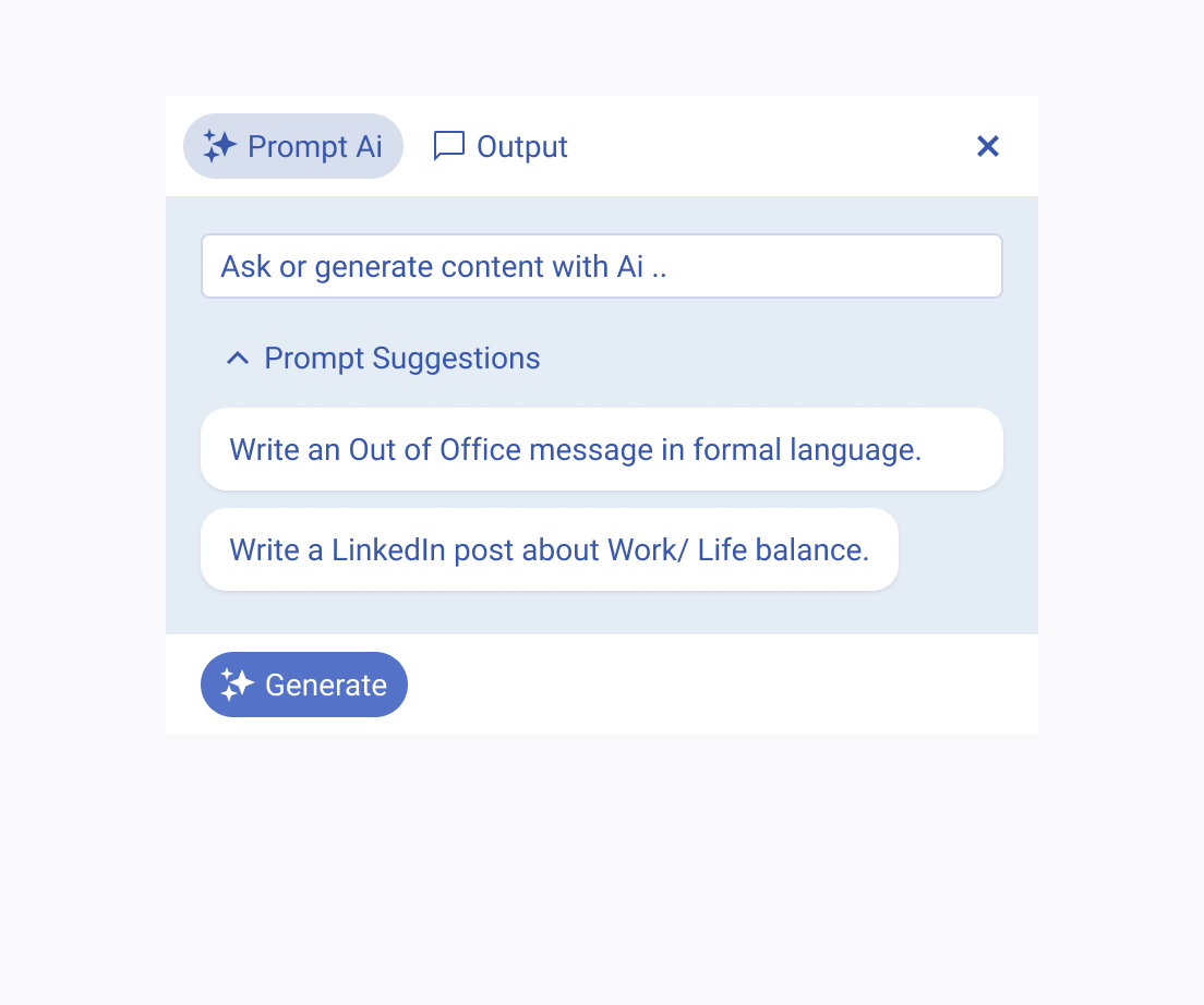 A Telerik and Kendo UI AIPrompt component providing a well-tailored prompt.