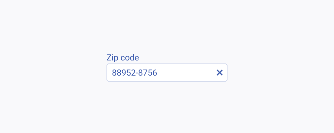 Use a Telerik and Kendo UI MaskedTextBox with a label which states what user input is required. A Telerik and Kendo UI MaskedTextBox with a Zip code label introducing the required user input.
